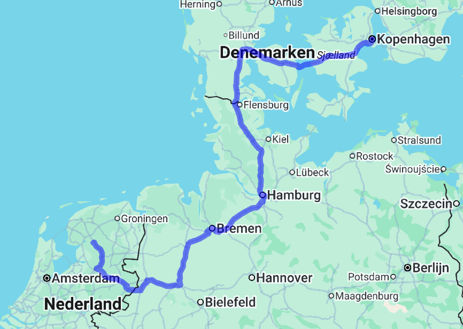 Trein Wolvega-Kopenhagen