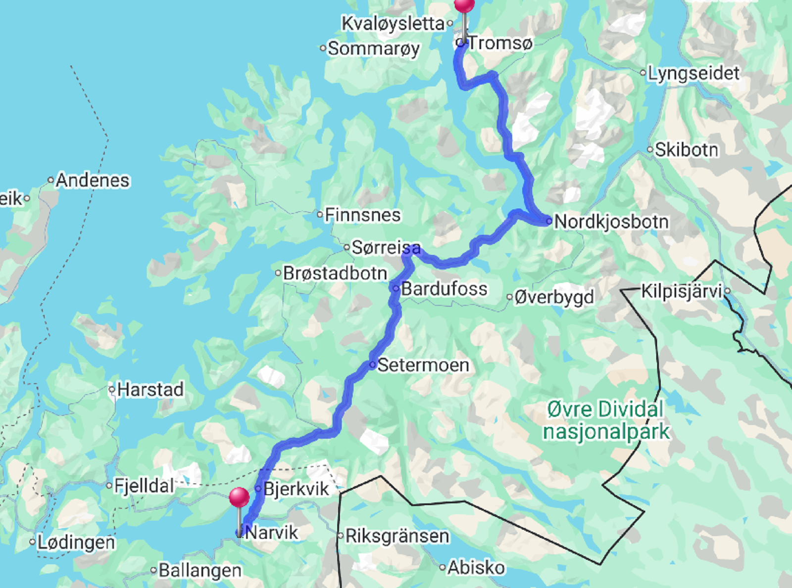 Bus Narvik-Tromso