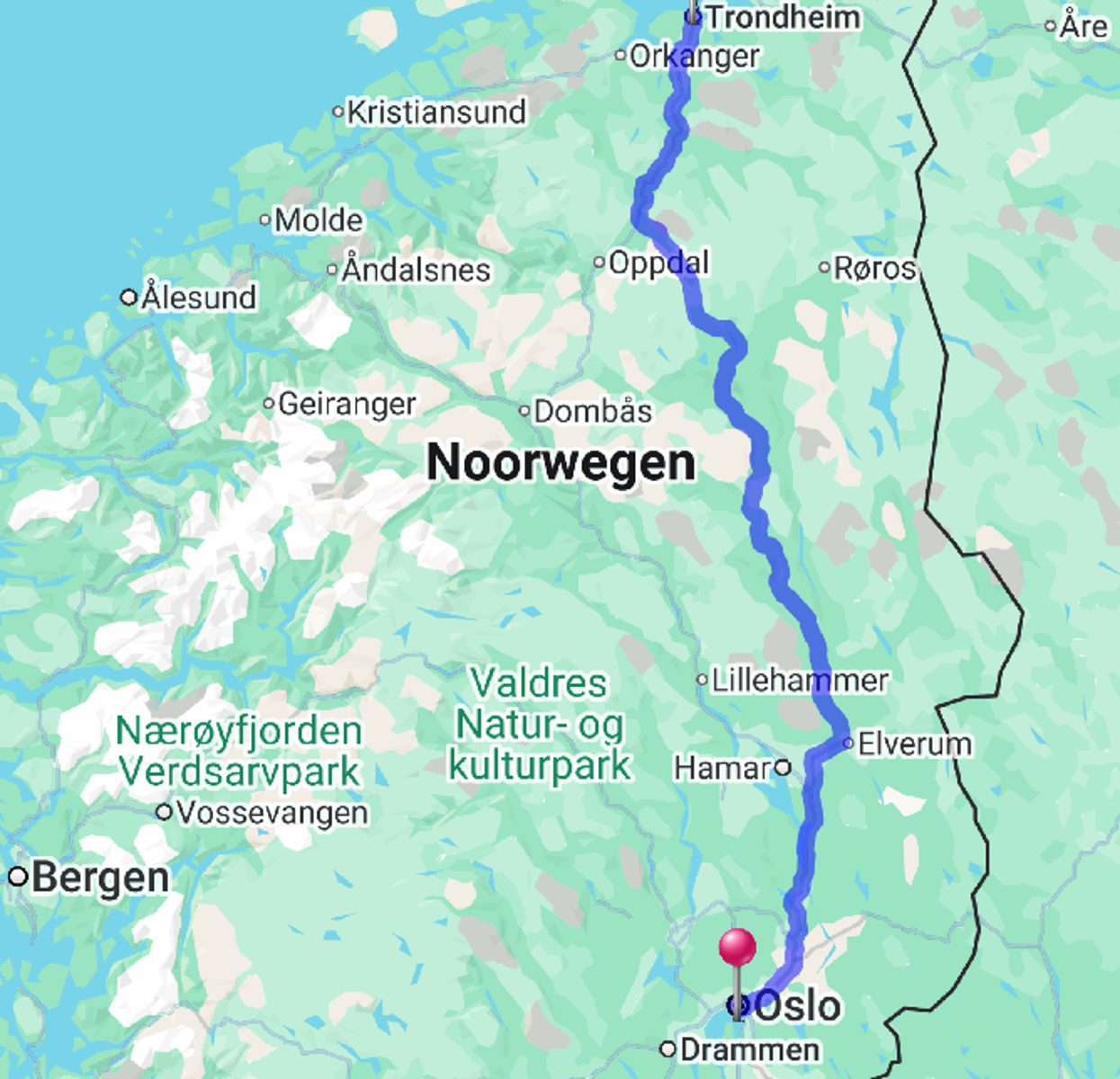 Trein Trondheim-Oslo