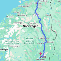 Trein Trondheim-Oslo  route trein Trondheim-Oslo