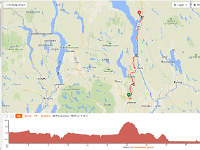 dag04  Route tweede fietsdag: Gardemoen - Brumunddal